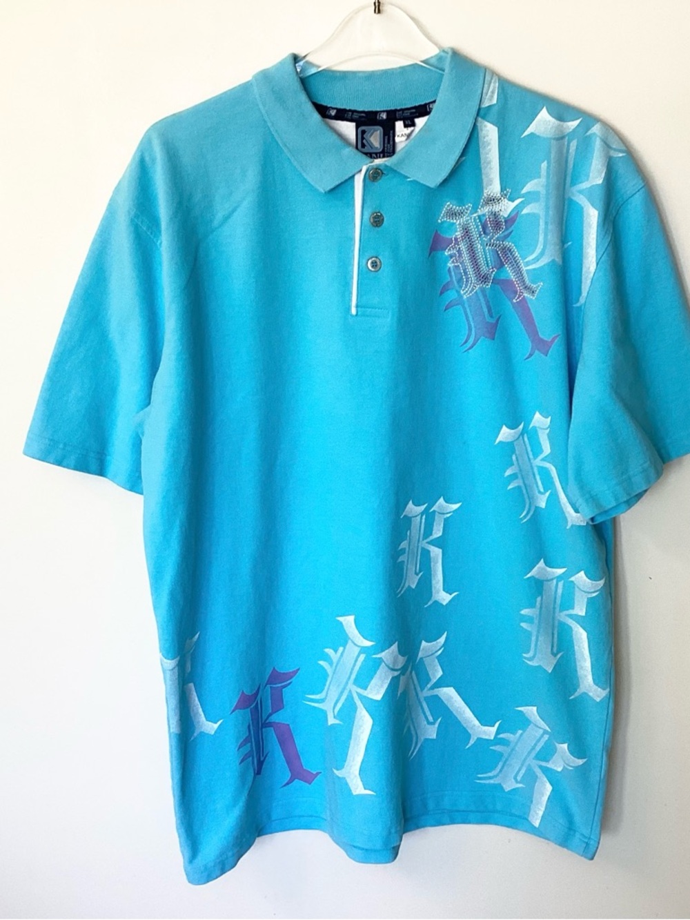 Vintage Karl Kani Short Sleeve Polo Shirt - Blue - XL